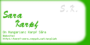 sara karpf business card