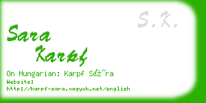 sara karpf business card